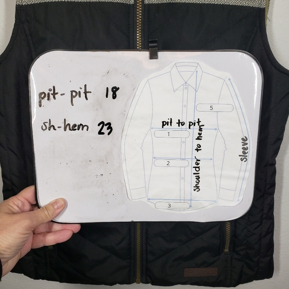 G.H. Bass & Co. Lightweight Black and Houndstooth Vest Sherpa collar size small - Picture 8 of 8